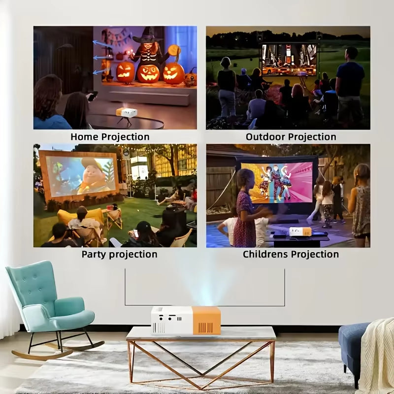 Native HD Mini Projector Portable Home Theater Projectors Supports HDMI USB Connection