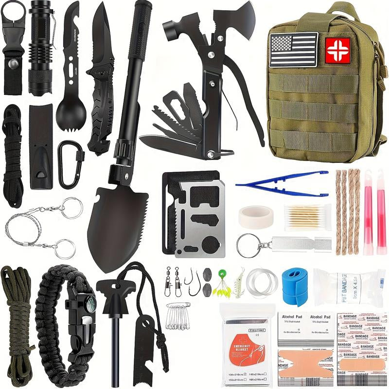 Survival First Aid Kits, Professional Survival Gear Equipment Tools First Aid Supplies Kit for SOS Emergency Hiking Hunting Disaster Camping Adventures, Valentine'S Gift for Bf