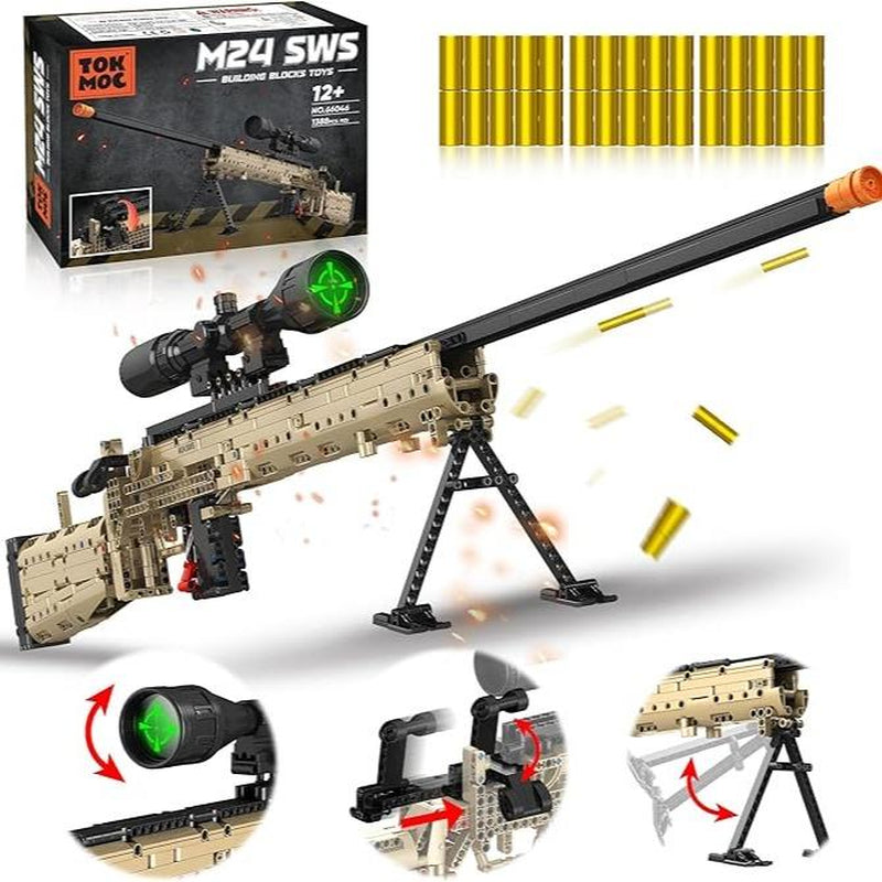Adult Building Block Gun Model Toys, Model Sets, Suitable for Teenagers Aged 12 and Up, Suitable for Christmas and Birthday Gifts(Building Block Style, Requires Assembly)