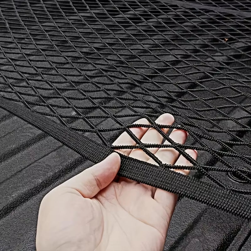 Universal Truck Bed Net Elastic Cargo Mesh Polyester Tailgate Organizer Multi Purpose Light Load Secure Transport Easy Install