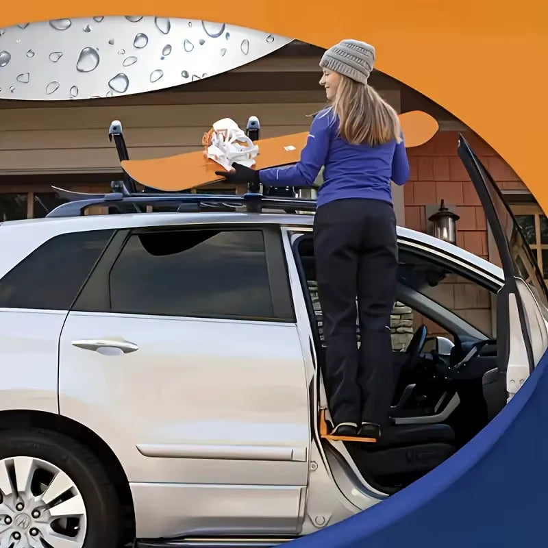 1PC Foldable Car Door Step, Durable Metal Mount for Easy Roof Access. Universal Fit for Most Vehicles.