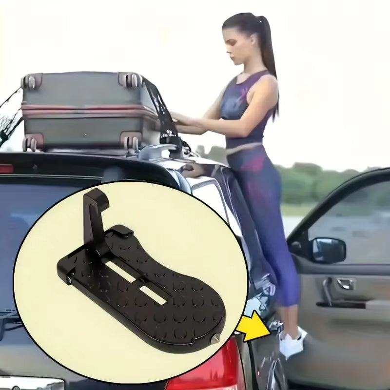 1PC Foldable Car Door Step, Durable Metal Mount for Easy Roof Access. Universal Fit for Most Vehicles.