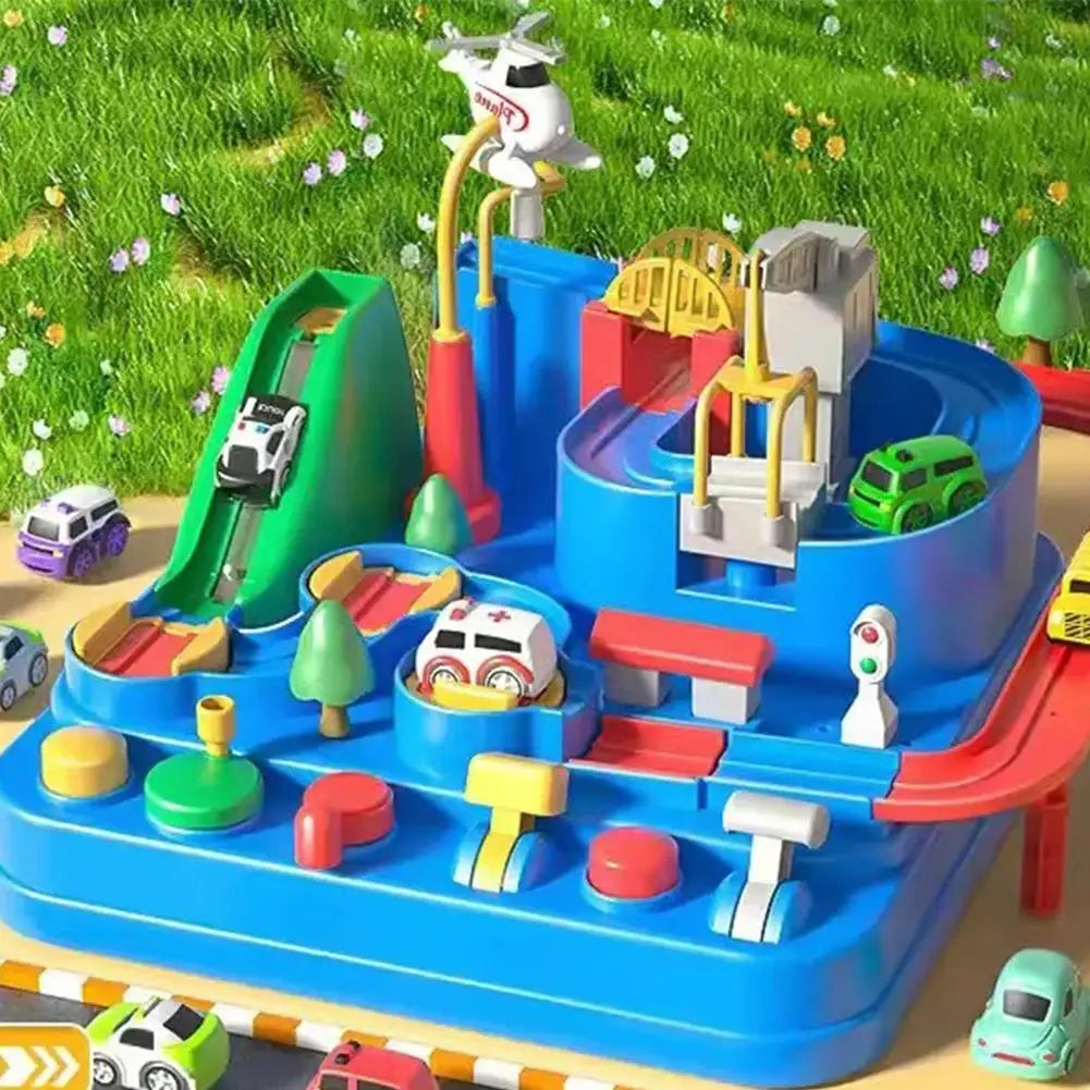 Electric Track Parking Building Car Racing Set