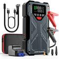 16800Mah [ 5 in 1 Function ] Geeneu Portable Car Jump Starter with Air Compressor 6000A (10.0L Gas, 9.0L Diesel) with 150 PSI Tire Inflator, 12V Car Battery Jump Power with LED Light F6 Portable Jumpstarter Batterycharger Outdoorfun Emergency Lighting
