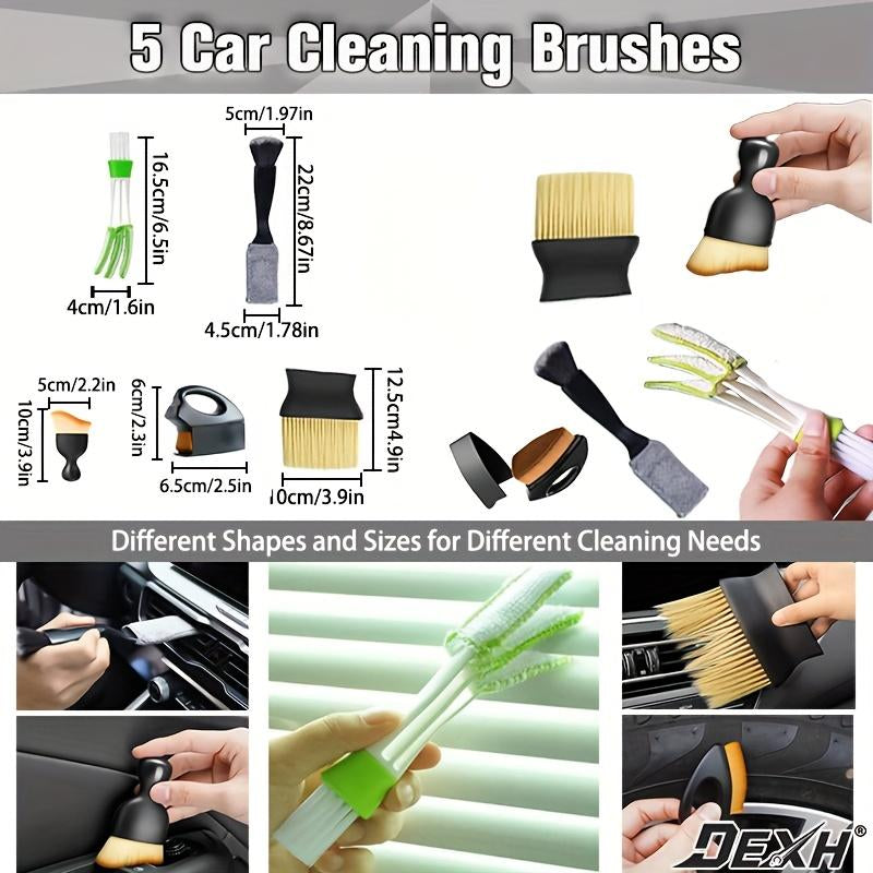 28-Piece Car Detailing Kit Car Detailing Dust Brush Set Auto Detailing Drill Brush Set Car Detailing Brushes Car Accessories Car Detailing Tool Kit Suitable for Interior Exterior Wheels Windshieldcar Wash Accessories