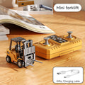 BRRRRT 1/64 Mini Forklift Toy,Remote Control Excavator and Dump Truck Full Proportion Toy Set with Lights and Sounds for Adults Kids Boys and Girls RC Construction Vehicles