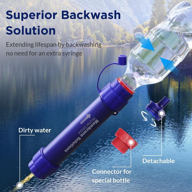 Membrane Solutions 6L Gravity Water Filter 0.1-Micron Versatile Water Purifier Camping with Adjustable Tree Strap Storage Bag
