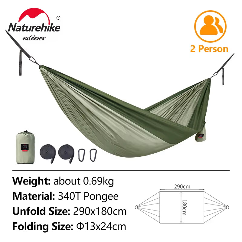 Hammock Ultralight 2 Person Hammock Tear Resistance Hanging Bed Portable Hunting Hammock Sleeping Swing Hammock